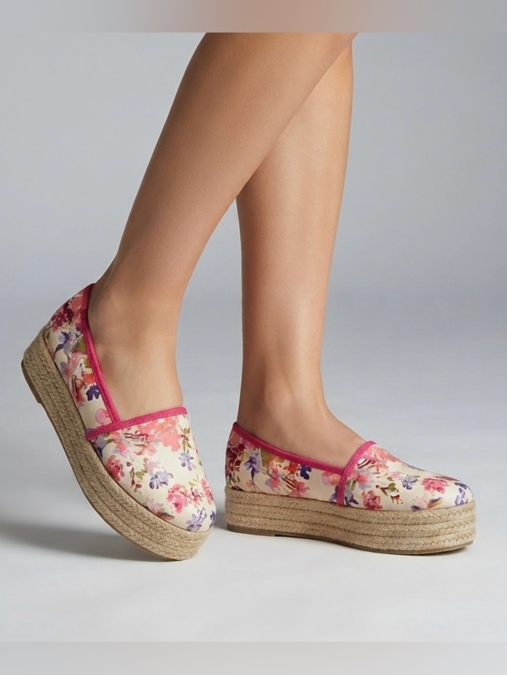 The Pioneer Woman Pink Floral Espadrille Platform Slip-Ons
